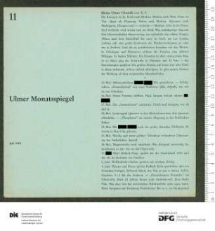 Programm 11. Monatsabschnitt 1954/1955