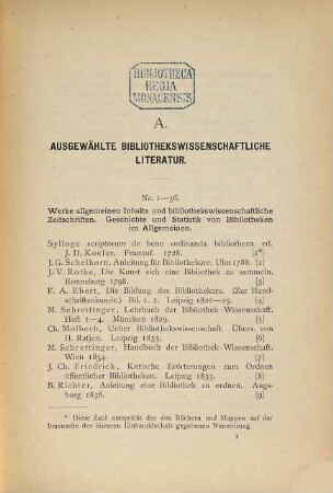 Special-Katalog [Spezial-Katalog] der Bibliotheks-Ausstellung
