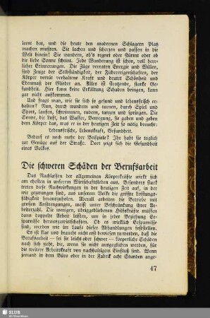 Die schweren Schäden der Berufsarbeit