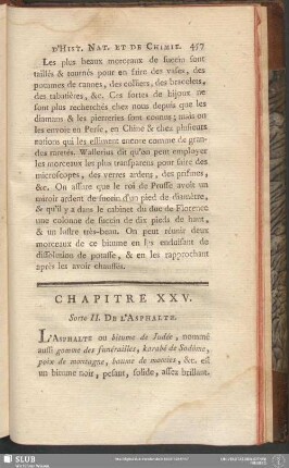Chapitre XXV. Sorte II. De L'Asphalte