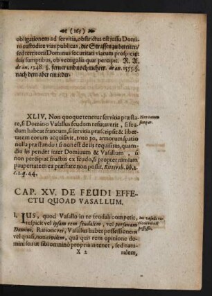 Cap. XV. De Feudi Effectu Quoad Vasallum.