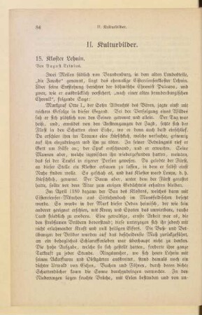 II. Kulturbilder