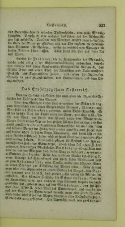 Das Erzherzogthum Oesterreich