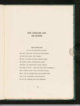 Der Jüngling und die Spinne