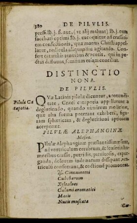 Distinctio Nona. De Pilulis.