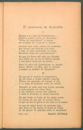 El centenario de Ayacucho