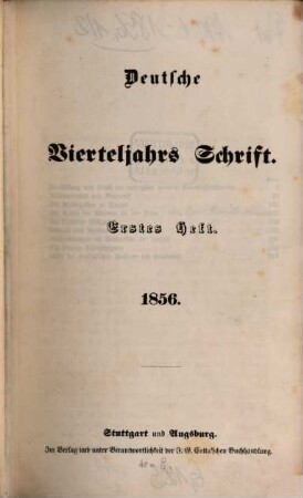 Deutsche Vierteljahrs-Schrift. 1856,1/2