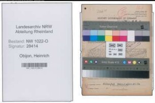 Entnazifizierung Heinrich Obijon , geb. 19.11.1900 (Gastwirt)