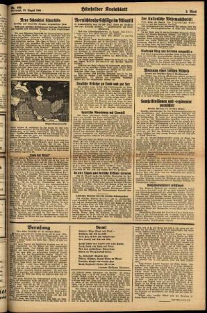 Zweite Ausgabe vom Mittwoch, den 27. August 1941.