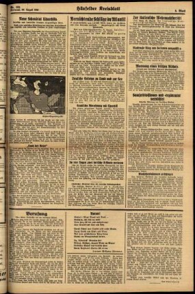 Zweite Ausgabe vom Mittwoch, den 27. August 1941.