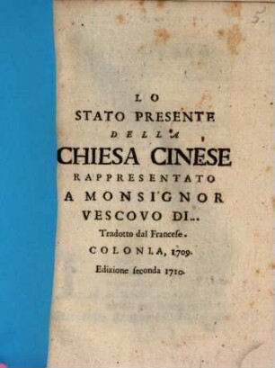 Lo stato presente della chiesa Cinese