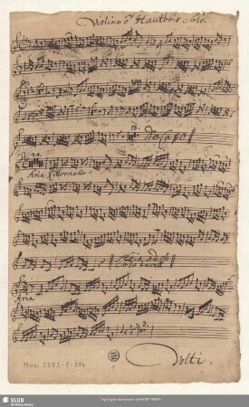Violino ô Hautbois Solo.