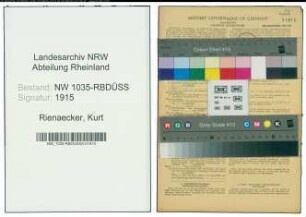 Entnazifizierung Kurt Rienaecker , geb. 03.05.1912 (Kaufmaennischer Angestellter)