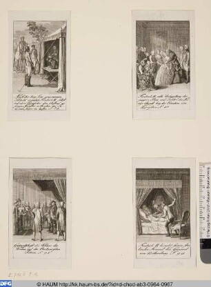 Unten rechts: Friedrich II besucht seinen sterbenden Freund General von Rothenburg