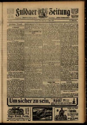 Dritte Ausgabe vom Samstag, den 01. Juni 1907.