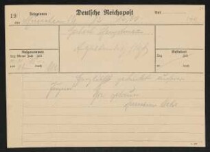 Brief von Hermann Bahr an Gerhart Hauptmann