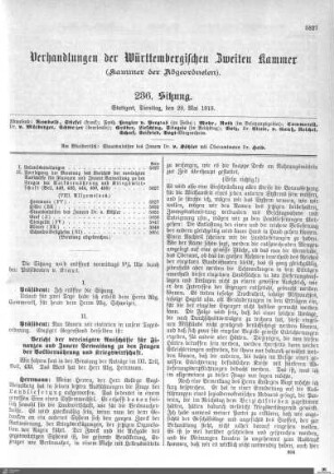 236. Sitzung, Stuttgart, 28.5.1918