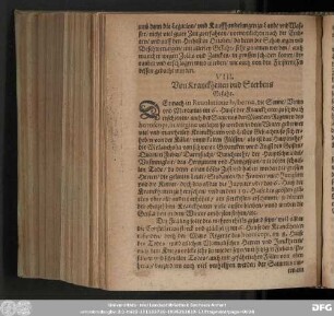 VIII. Von Kranckheiten und Sterbens Gefahr.