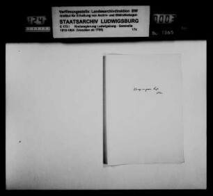 "Medici, Physici, Chirurgi und Accoucheurs, Oberamtsärzte" (= Angelegenheiten der Ärzte und Oberamtsärzte), Allgemeines