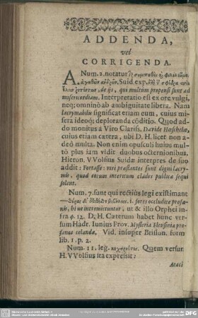 Addenda vel Corrigenda