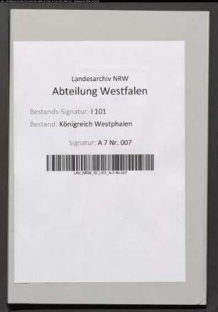 Etats von den rückständigen Erhebungskosten bei der Administration der direkten Steuern der Distrikte Minden und Bielefeld