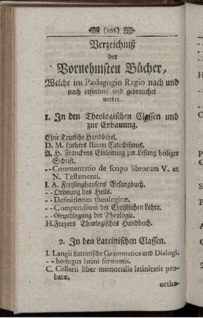 Verzeichniß der Vornehmsten Bücher, ...