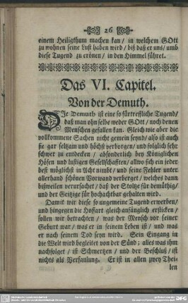 Das VI. Capitel. Von der Demuth