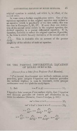 On the partial differential equation of ruled surfaces.