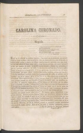 Carolina Coronado. : Biografía.