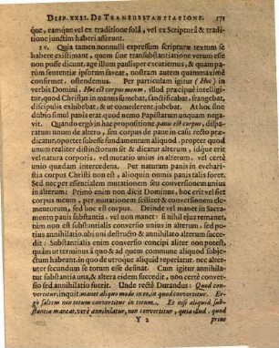 Disputationum Anti-Papisticarum Vigesima Secunda De Transubstantiatione