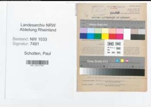 Entnazifizierung Paul Schotten , geb. 22.01.1919 (Landwirt)