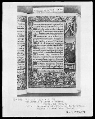 Lateinisches Stundenbuch (Livre d'heures) — Himmelfahrt Christi, Folio 41recto
