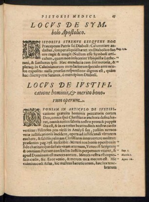 Locus De Iustificatione hominis, et merito bonorum operum.