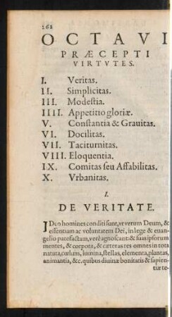 Octavi Praecepti Virtutes.
