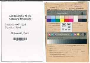 Entnazifizierung Erich Schuwald , geb. 12.04.1911 (Maschinist)