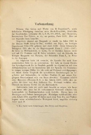 Syntaktische Studien zu Bonaventure des Périers