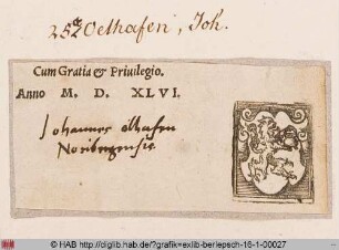 Wappen des Johannes Oelhafen