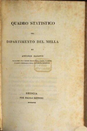 Quadro statistico del dipartimento del Mella, 1