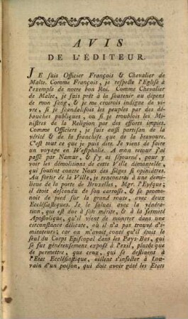 Lettre pastorale de monseigneur l'Évêque de Namur