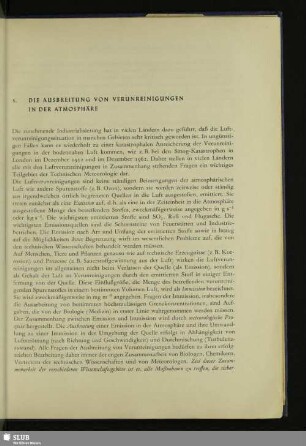 5. Die Ausbreitung Von Verunreinigungen In Der Atmosphäre