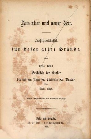 Geschichte der Araber bis auf den Sturz des Chalifats von Bagdad