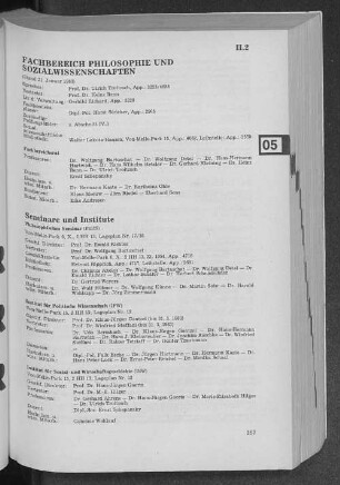 Fachbereich Philosophie und Sozialwissenschaften