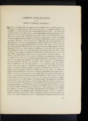 Leibnitz und Jungius von Ernst Cassirer, Hamburg
