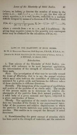 Laws of the elasticity of solid bodies.