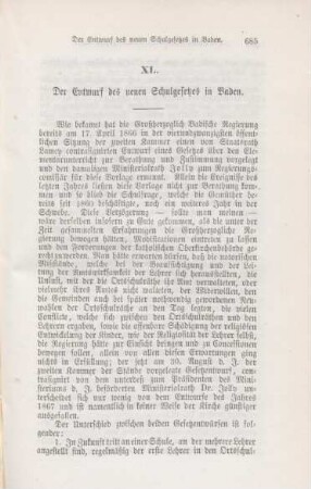 685-705 Der Entwurf des neuen Schulgesetzes in Baden