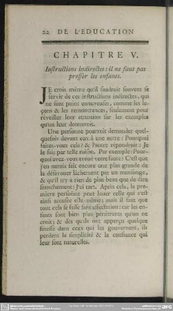 Chapitre V. Instructions indirectes : il ne faut pas presser les entants