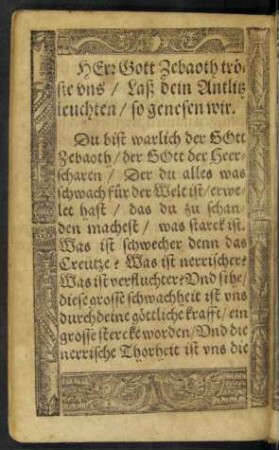 Herr Gott Zebaoth tröste uns ...