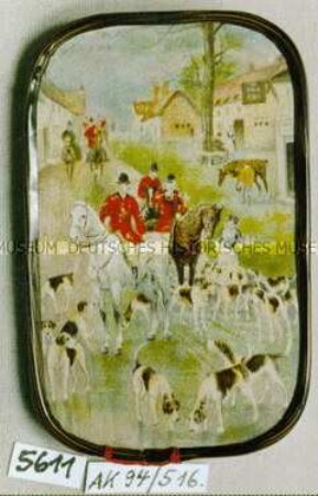Taschenspiegel (Abbildung einer Jagdgesellschaft mit Hunden)