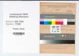 Entnazifizierung Hans Puetz, geb. 21.10.1913 (Staedt.Angest.)