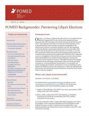 POMED backgrounder : previewing Libya’s elections